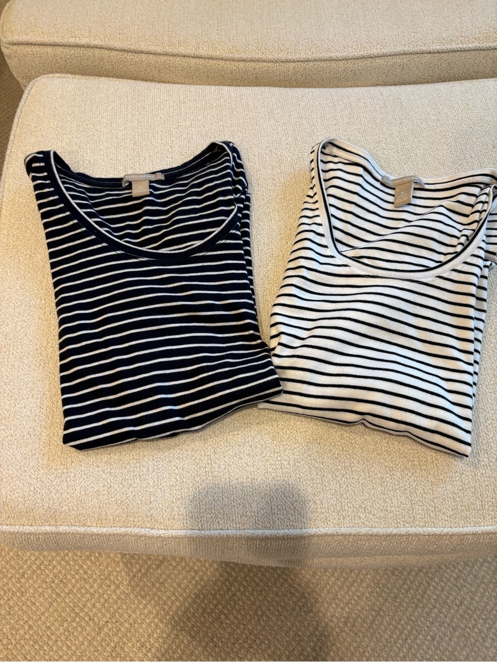 Banana Republic Striped Scoop Neck Women's Tank Top - Black/White